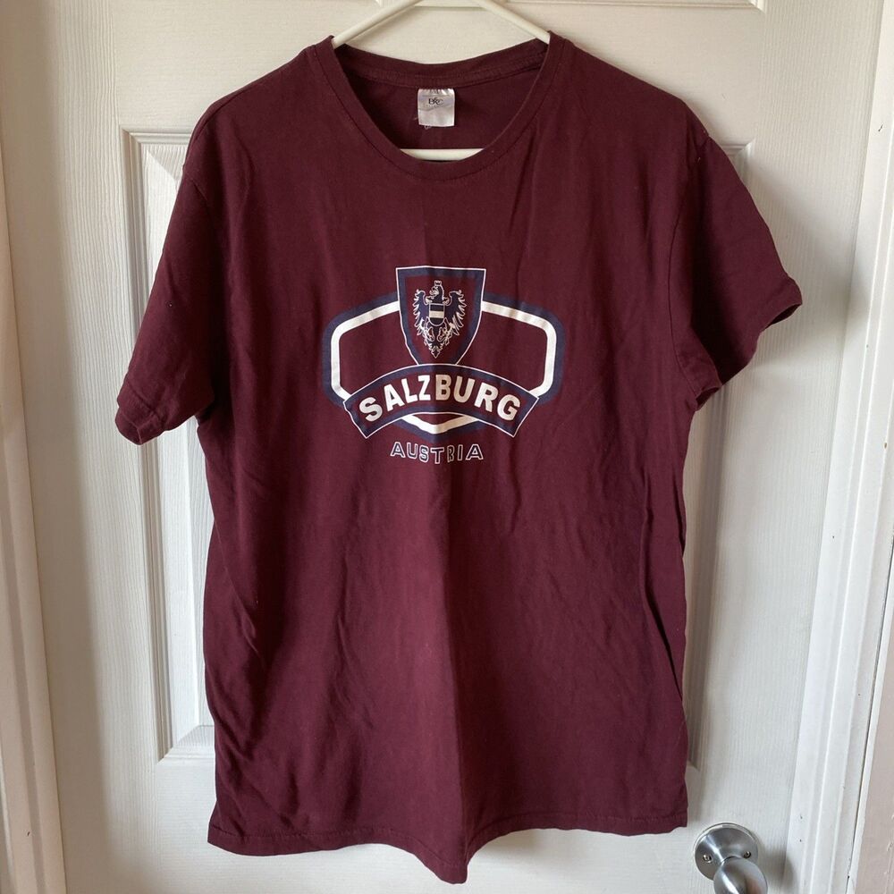 B&C Collection Men’s XL Shirt Salzburg Austria Burgundy Graphic Tee Shirt